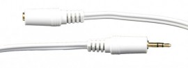 AL19W/G 3.5mm Stereo Jack to 3.5mm Stereo Socket (Gold) White - 50cm