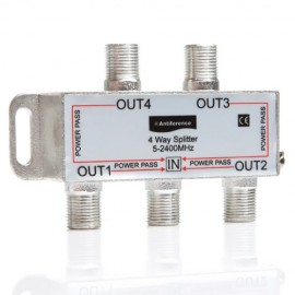 Antiference AS04 High Quality 4 Way Wideband Indoor F Type Splitter