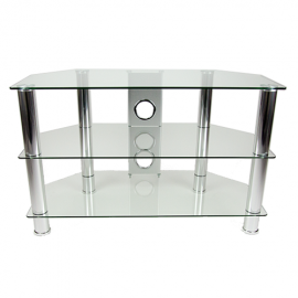 TTAP CC303/800 Classik TV Stand - Clear Glass & Chrome