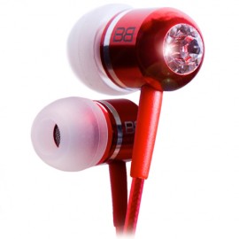 BassBuds BBCC-RED Classic Red Crystaltronics In-Ear Headphones