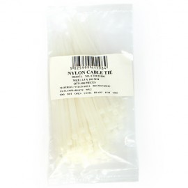 CTIE25100 2.5mm x 100mm Plastic Cable Ties, Neutral (pack of 100)