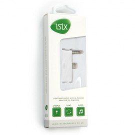 iSix IS13P 30 Pin to 8 Pin & 3.5mm Jack Adaptor, White