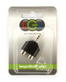 LGL PL141 3.5mm Stereo Jack Plug to 2 x Phono Sockets Adaptor