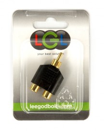 LGL PL83G Phono Plug to 2x Phono Sockets Adaptor (Gold)