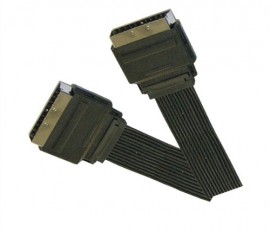 Scart Plug to Scart Plug Ribbon Cable - 0.75m Bulk Box of 20